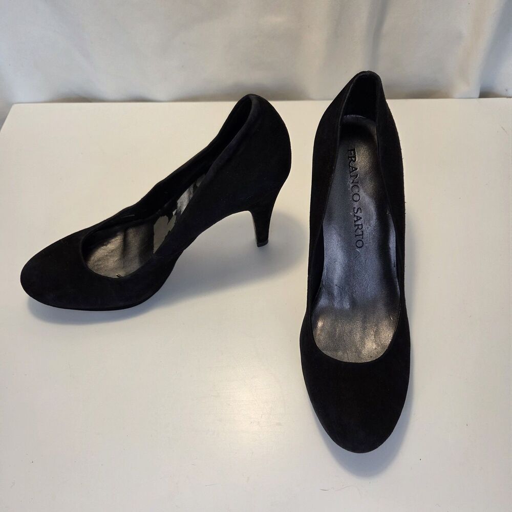 Franco Sarto Napoli Black Suede 4" Heels Size 6